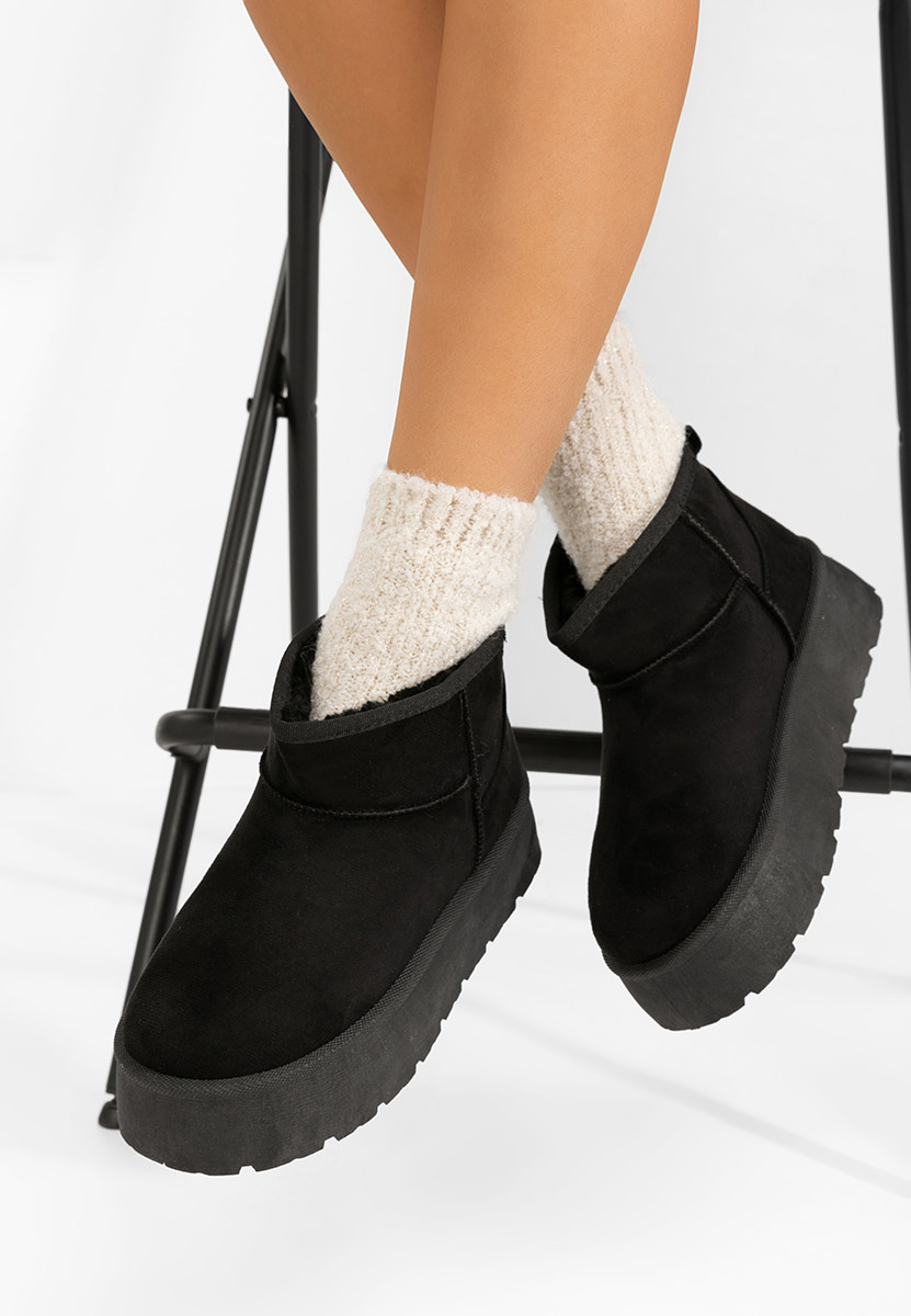 Bottes à plateforme noires Savieda V7