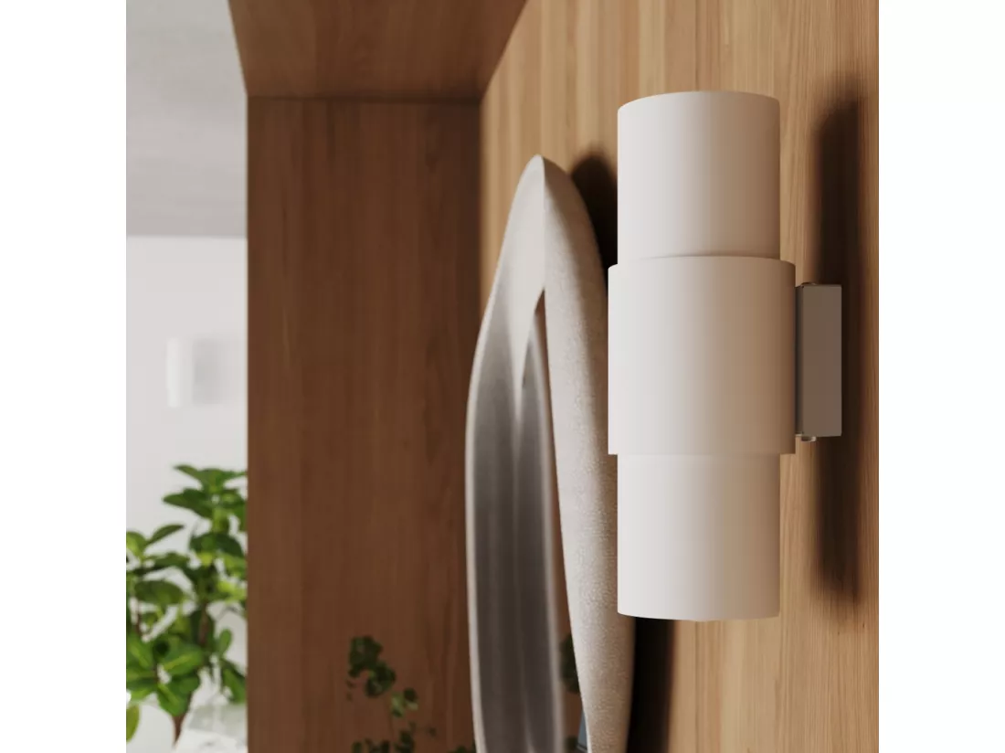 Lampe de bureau Flash minimaliste en acier - 1 sources lumineuses - L.10 x H.21 cm - blanc