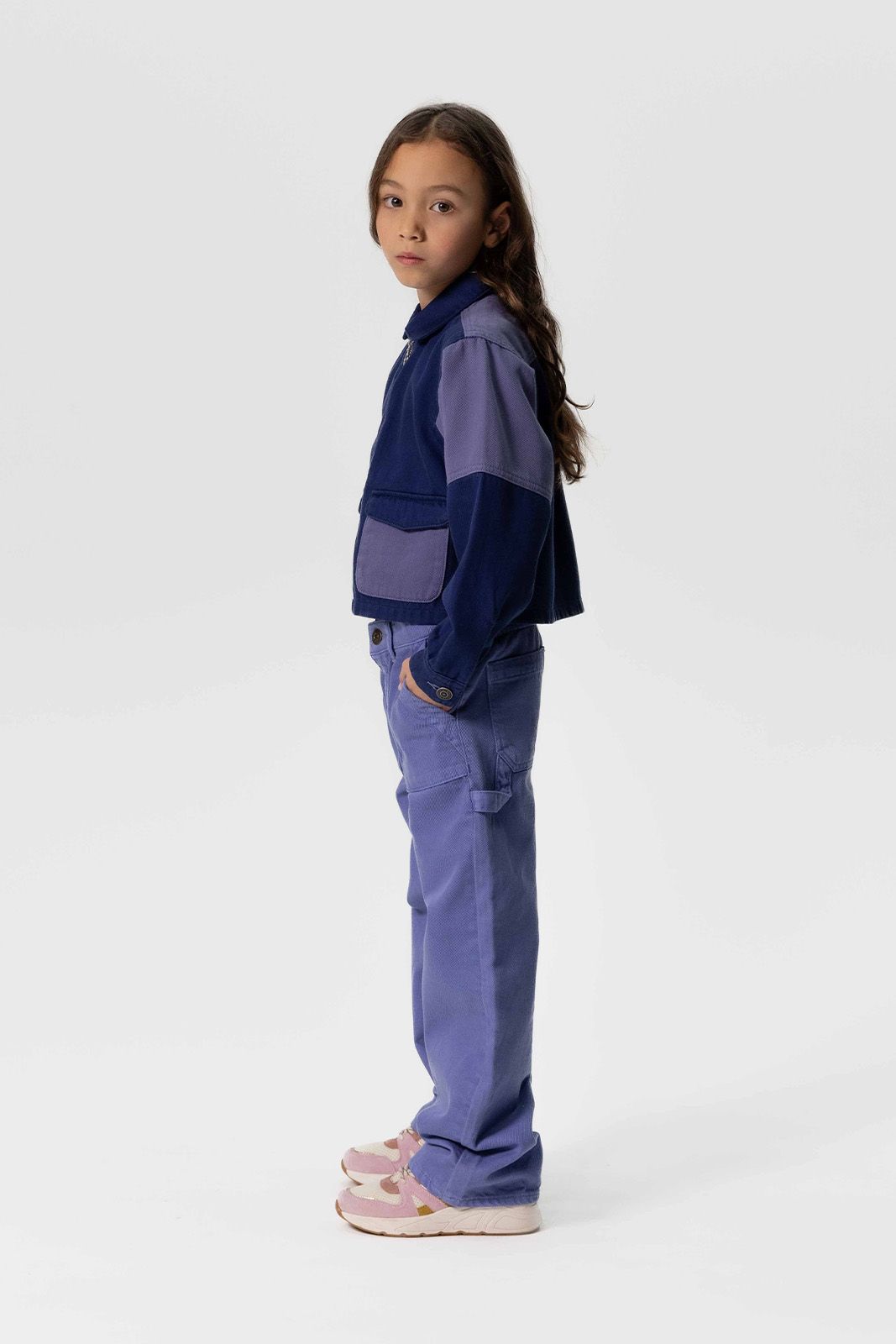 Blauwe straight leg cargo broek