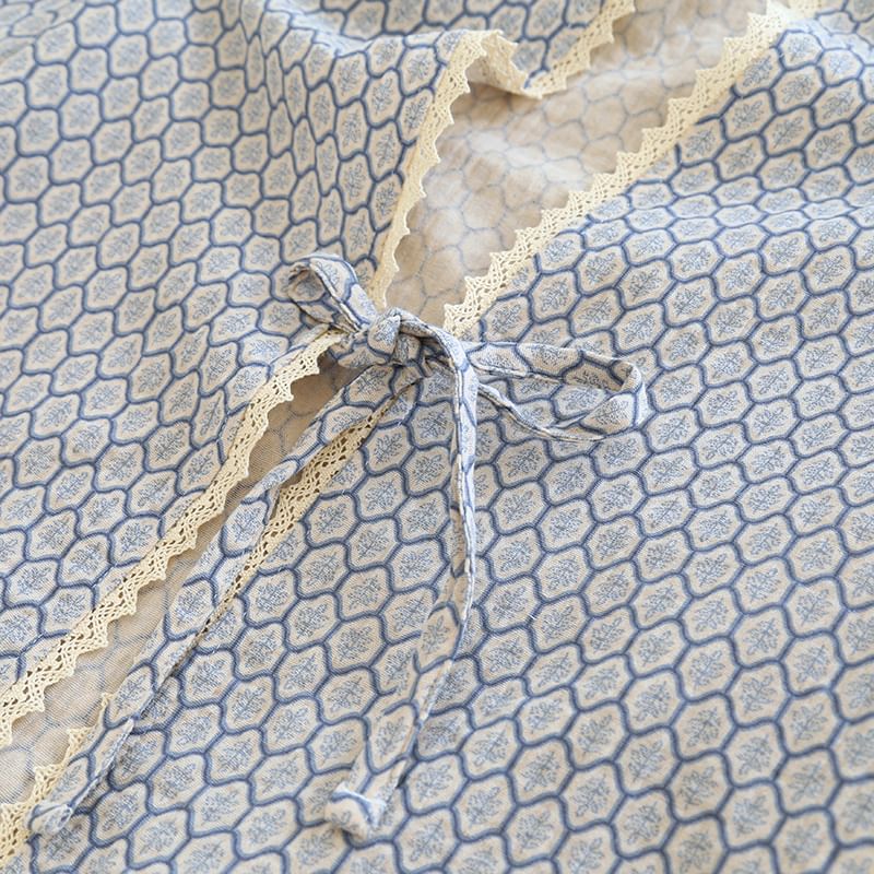 Finlies - Pyjamaset: Bedrukt camisole-topje + broek + kamerjas
