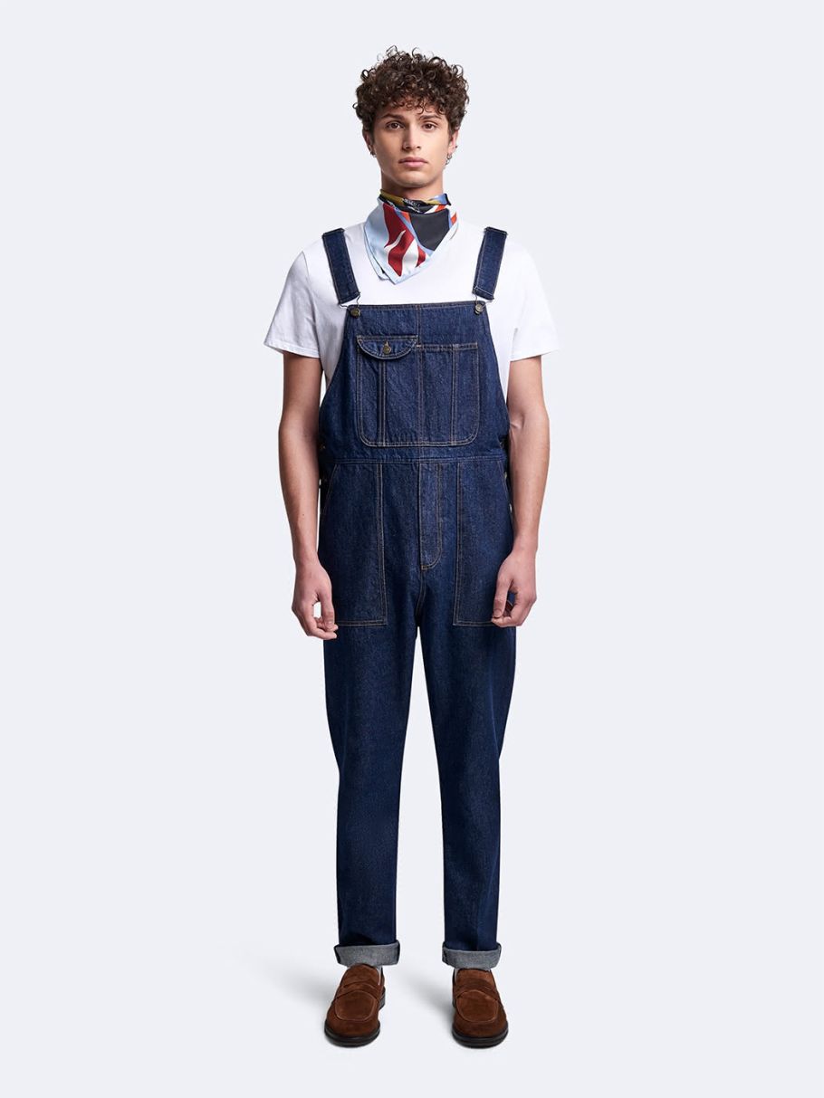 Salopette en coton denim brut