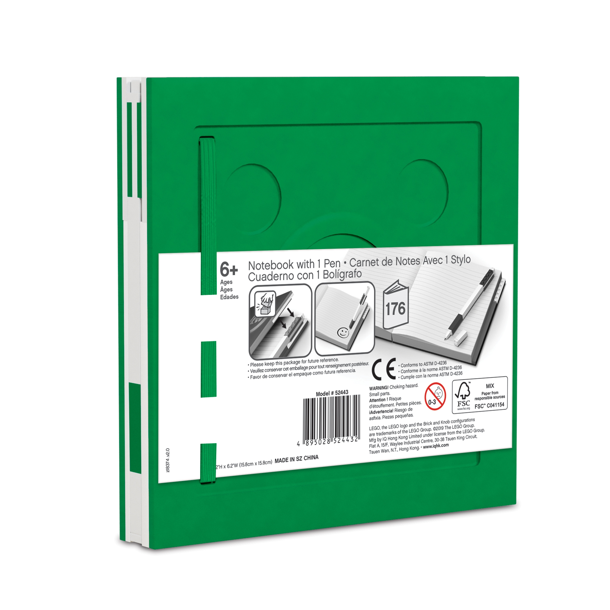 Caderno e caneta de tinta gel – verde 5007243