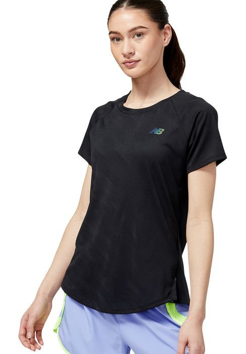 Q Speed Jacquard Short Sleeve Women løbe-T-shirt