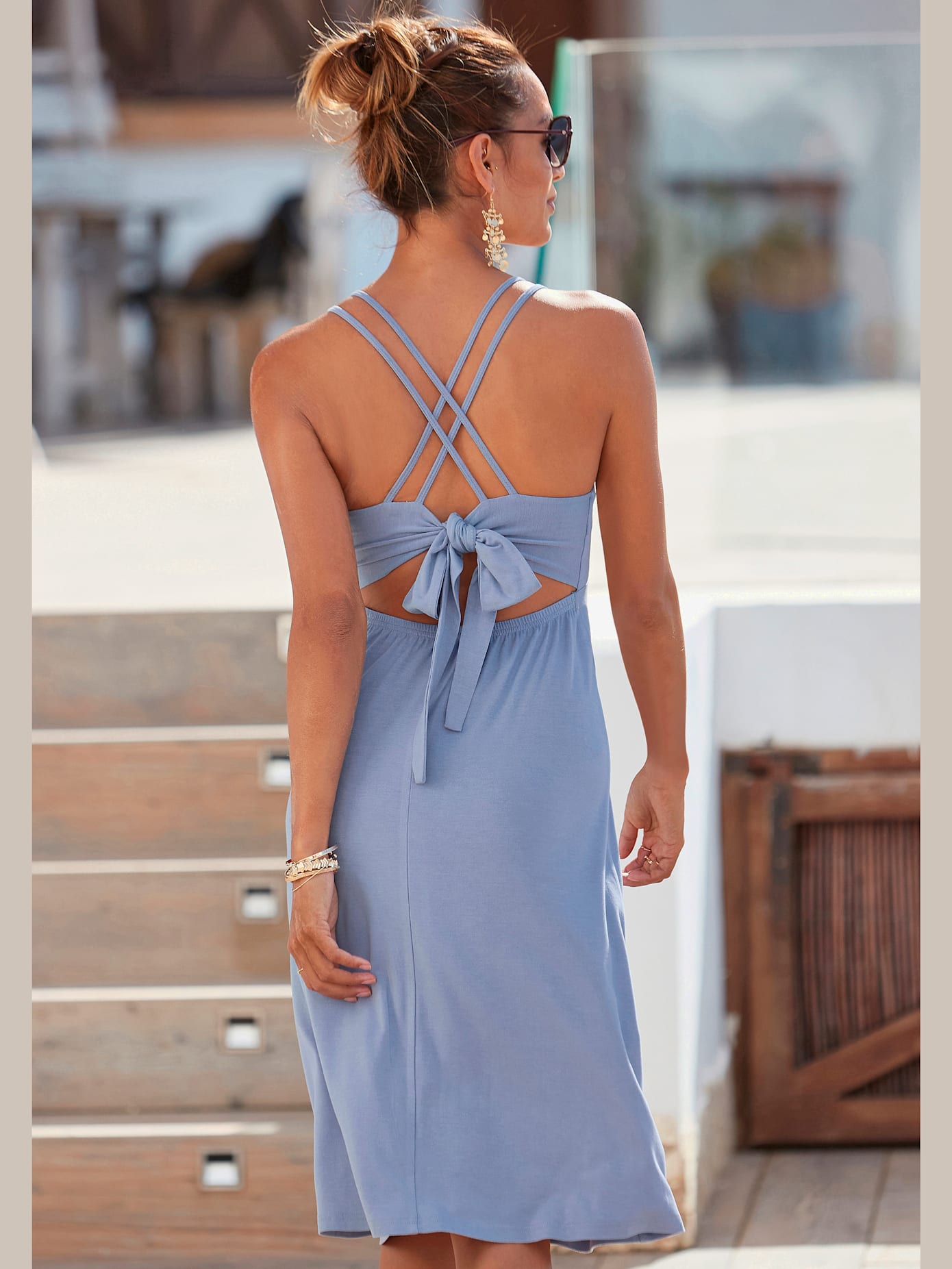 Robe en jersey bretelles spaghetti doubles