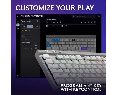 Logitech G515 Lightspeed TKL - Tactile - White - PAN