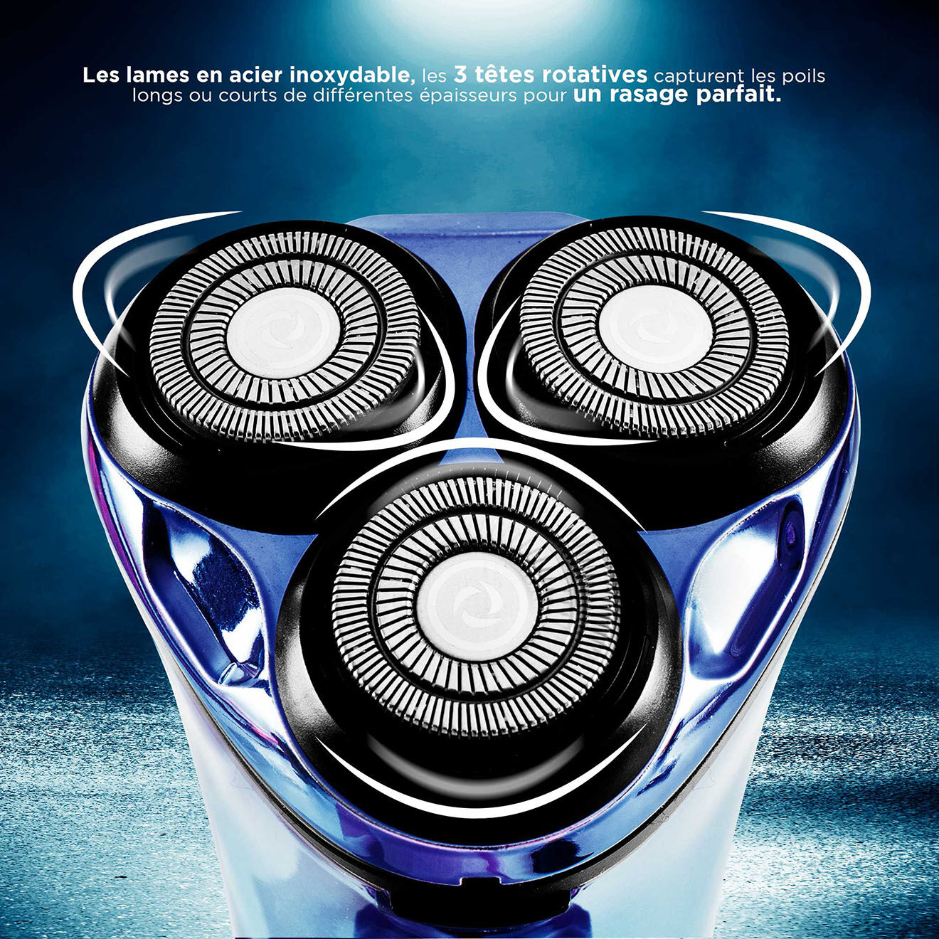 Becker Shaves & Trims Rasoir magnétique à trois lames waterproof bleu - 21x29.5x27.5 cm