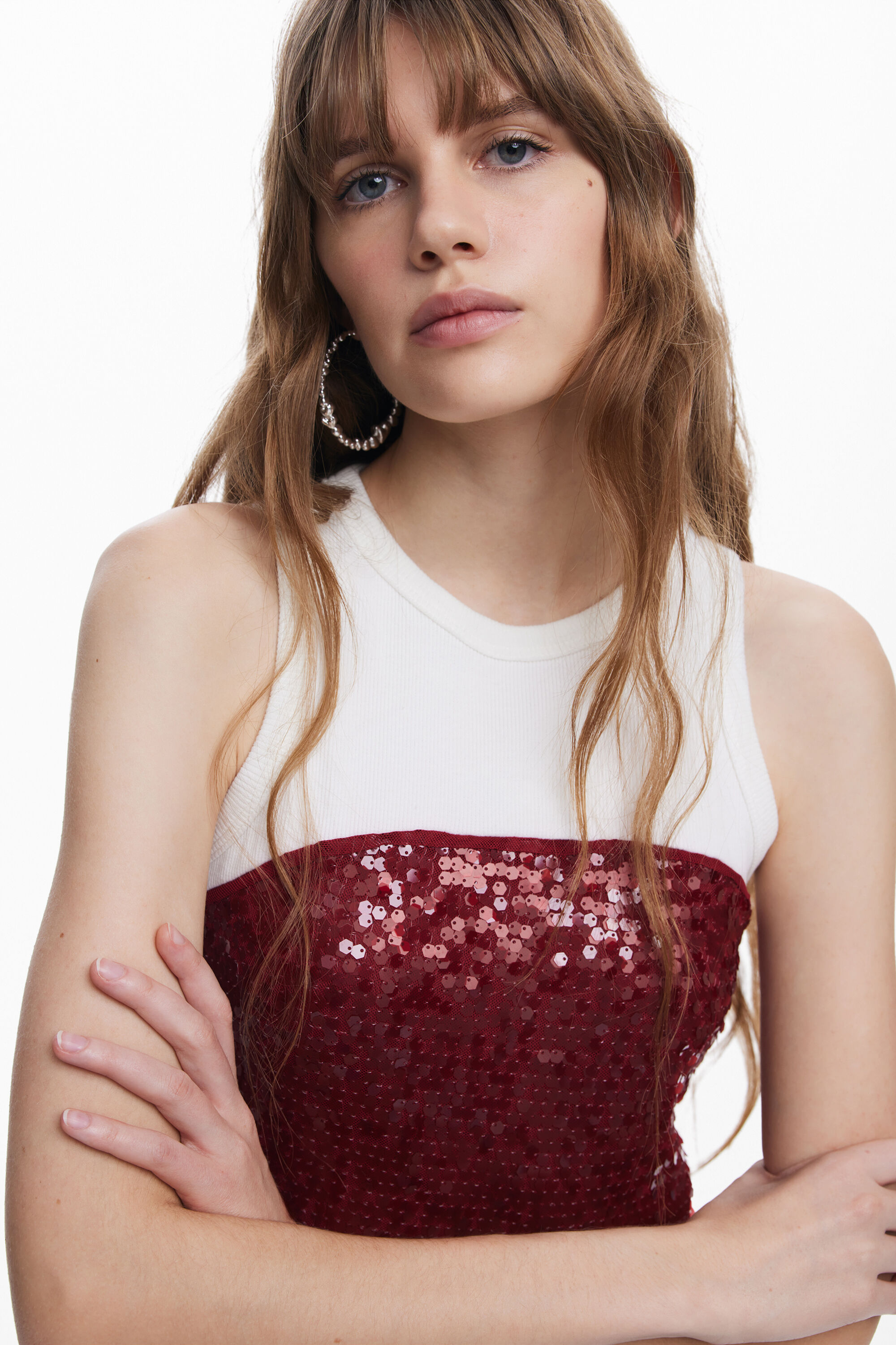 Vestido midi combinado