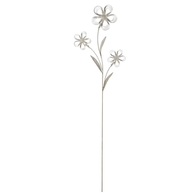 Gartenstecker - Blumen - grau - aus Metall - ca. 110 x 31 cm