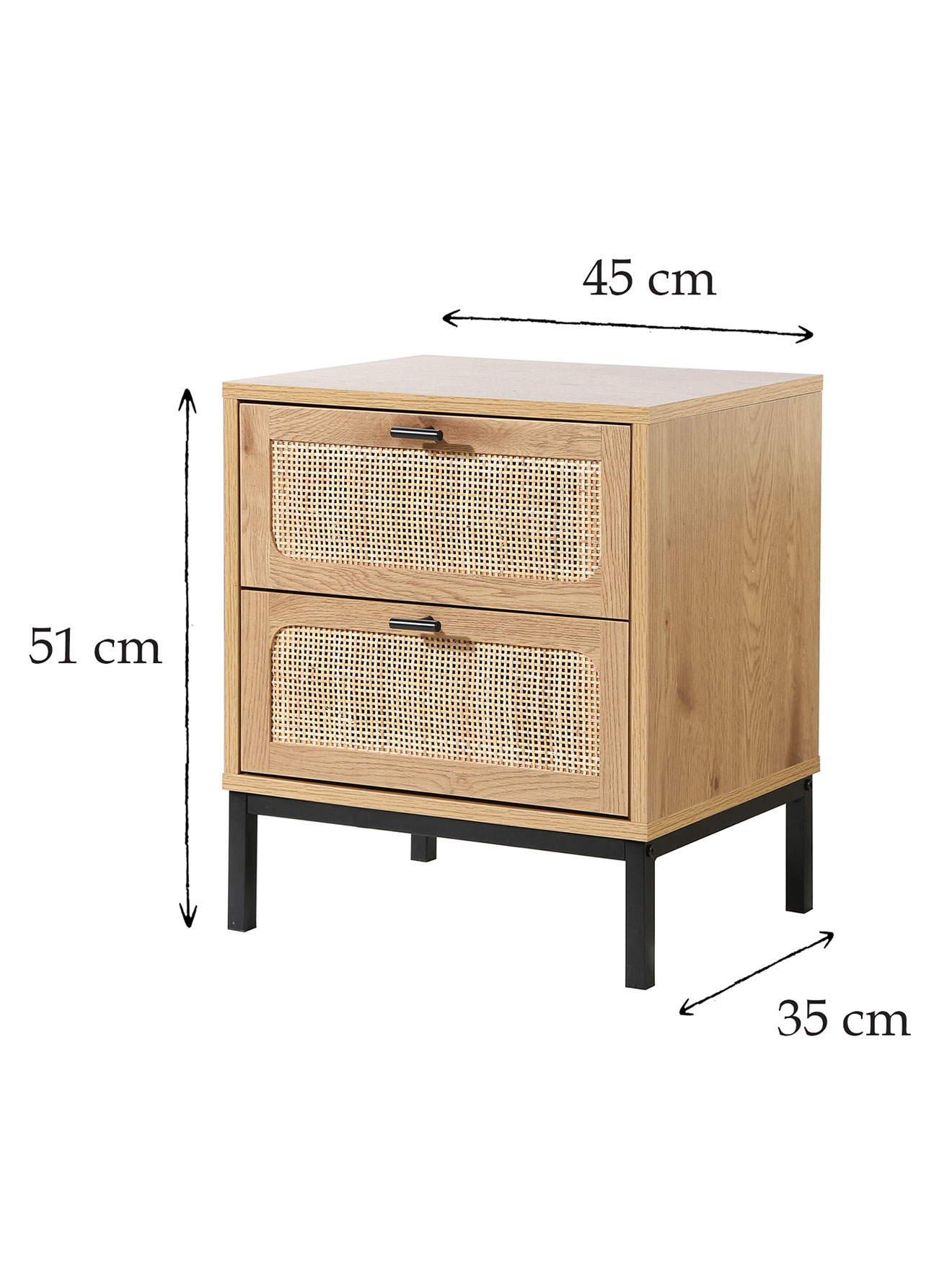 Table de chevet 2 tiroirs