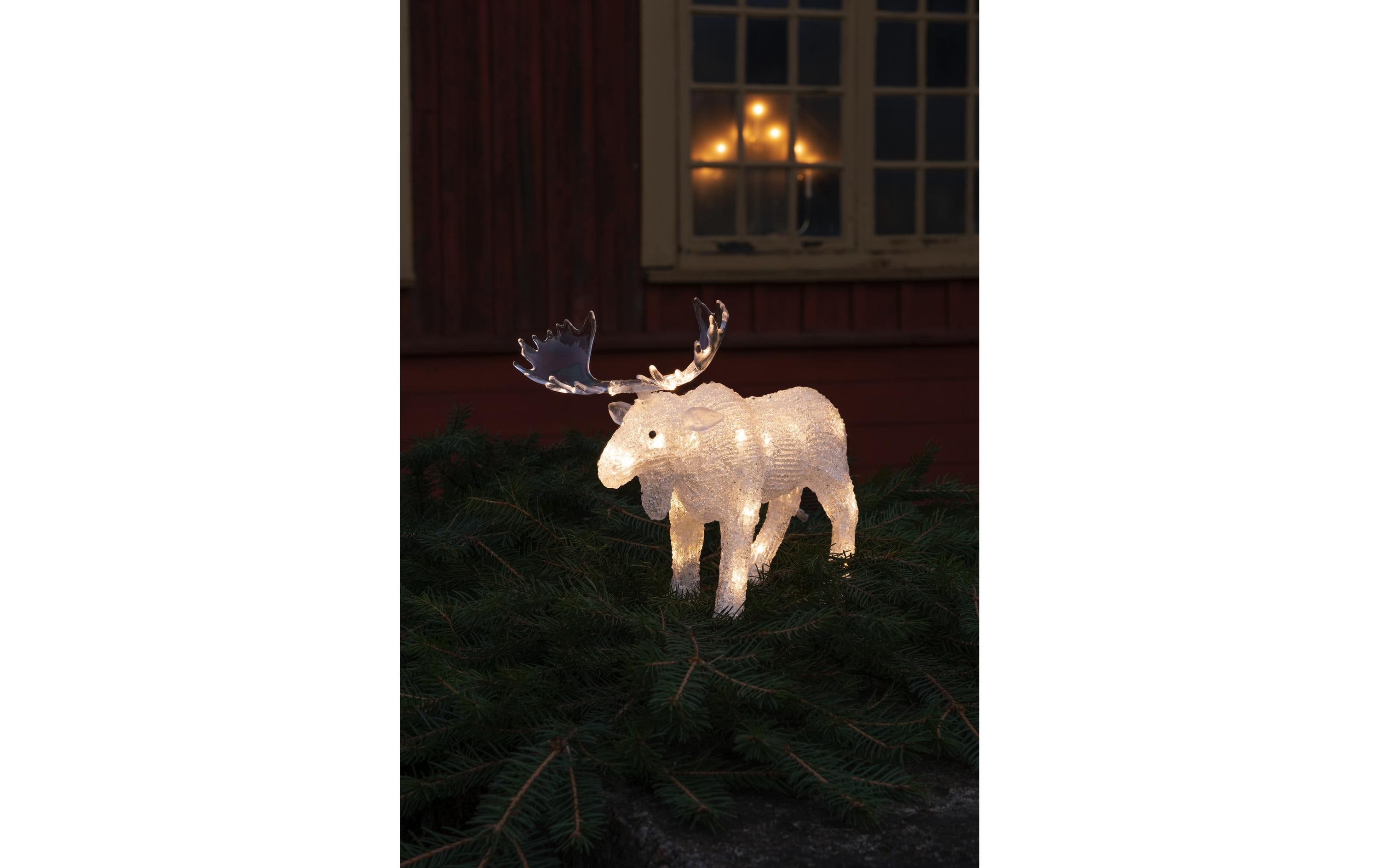 LED-Figur Acryl Elch, 21 cm, Klar24 LED-Dioden