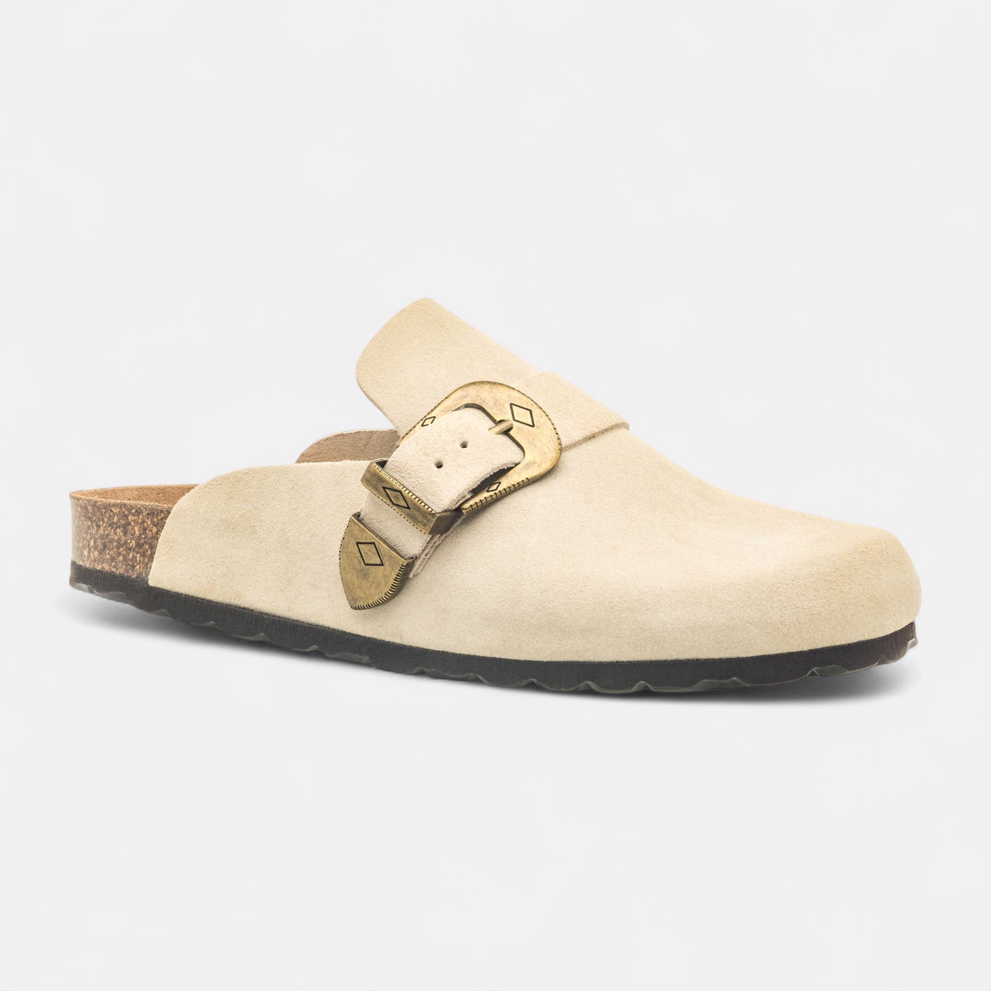 Mules Femme en cuir beige