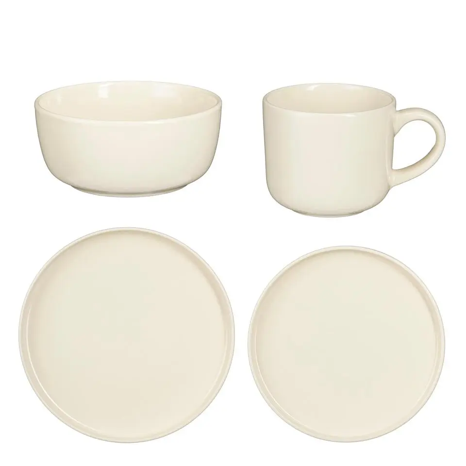 Mica Decorations Ozzu Serviesset 4 Persoons - Steengoed - Off-white