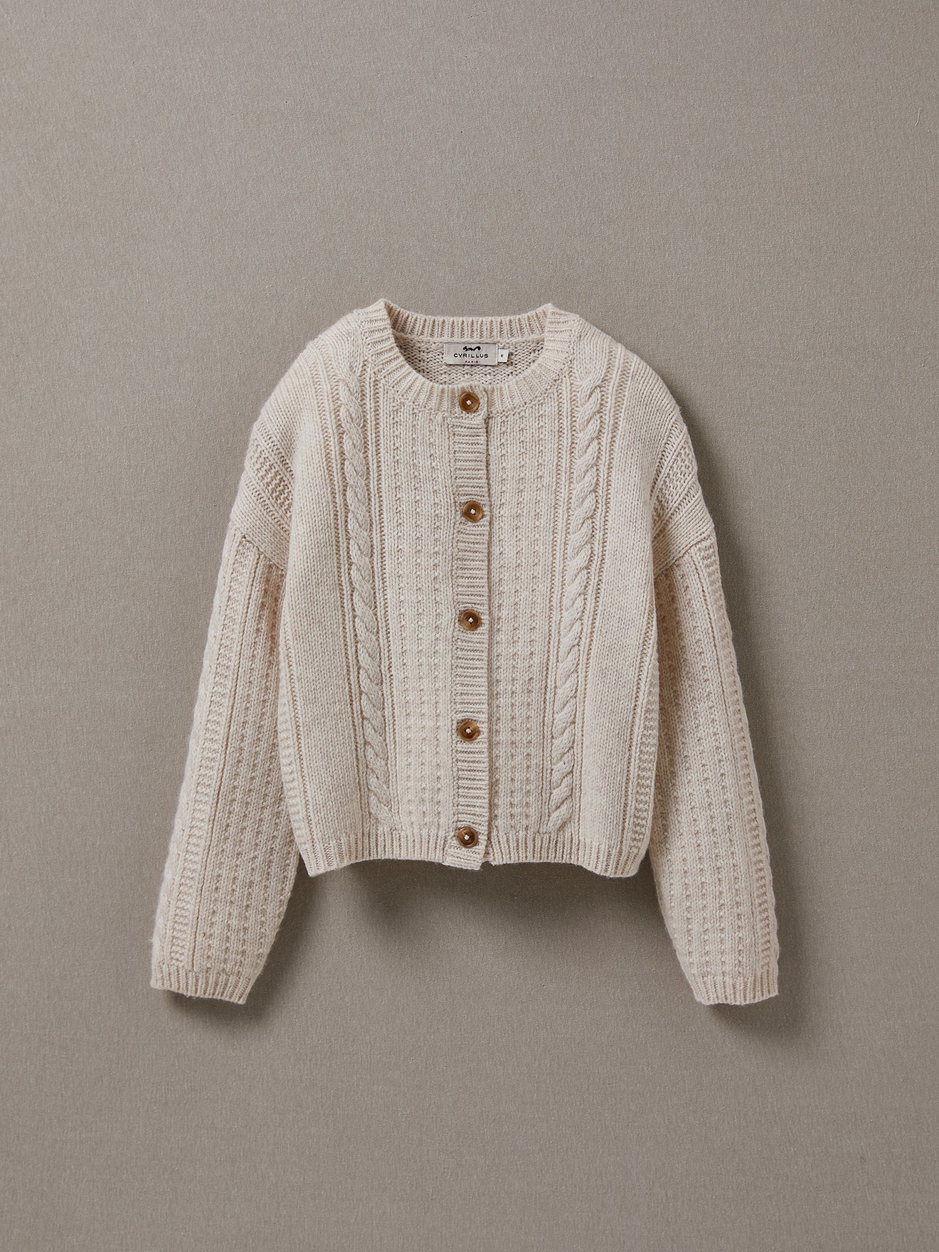 Cardigan torsadé fille laine RWS