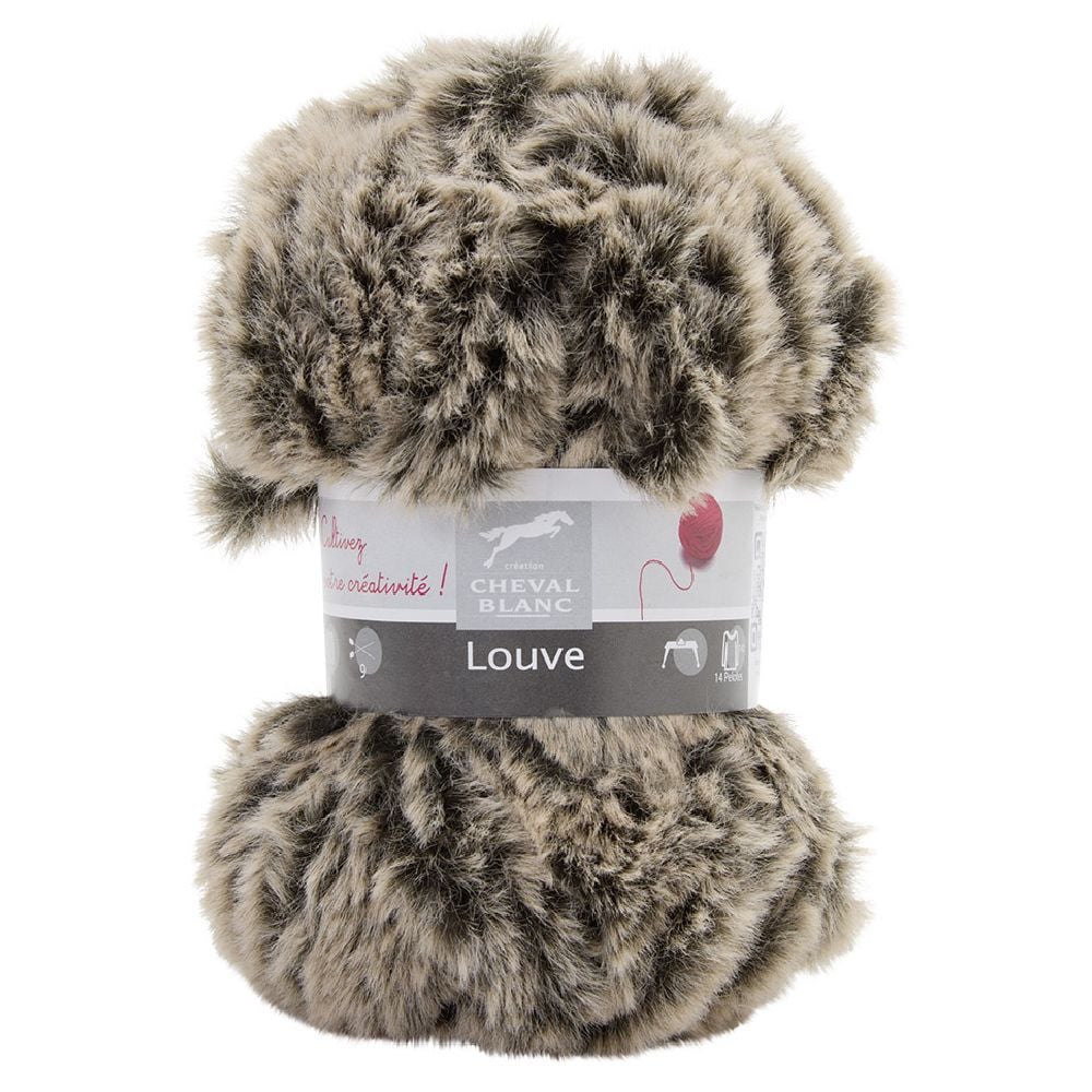 Fil à tricoter Louve marron 50 g