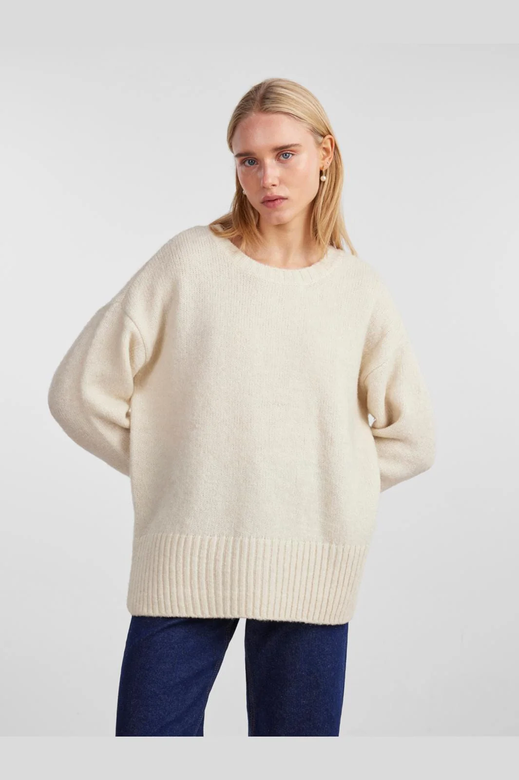 Pieces Pcnancy Ls Loose O-Neck Knit 4262773 birch