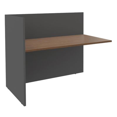 Banque d'accueil Module de départ haut OLA - L82,5 x H112 x P82,5 cm - structure carbone, plateau noyer