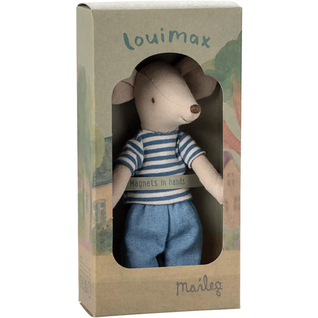 Maileg knuffelmuis grote broer met magneten - louimax - 13 cm