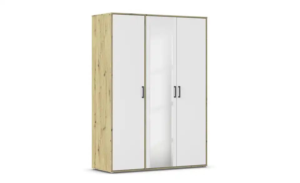 Drehtürenschrank Absetzung: Eiche Artisan 140 cm 3 Stück