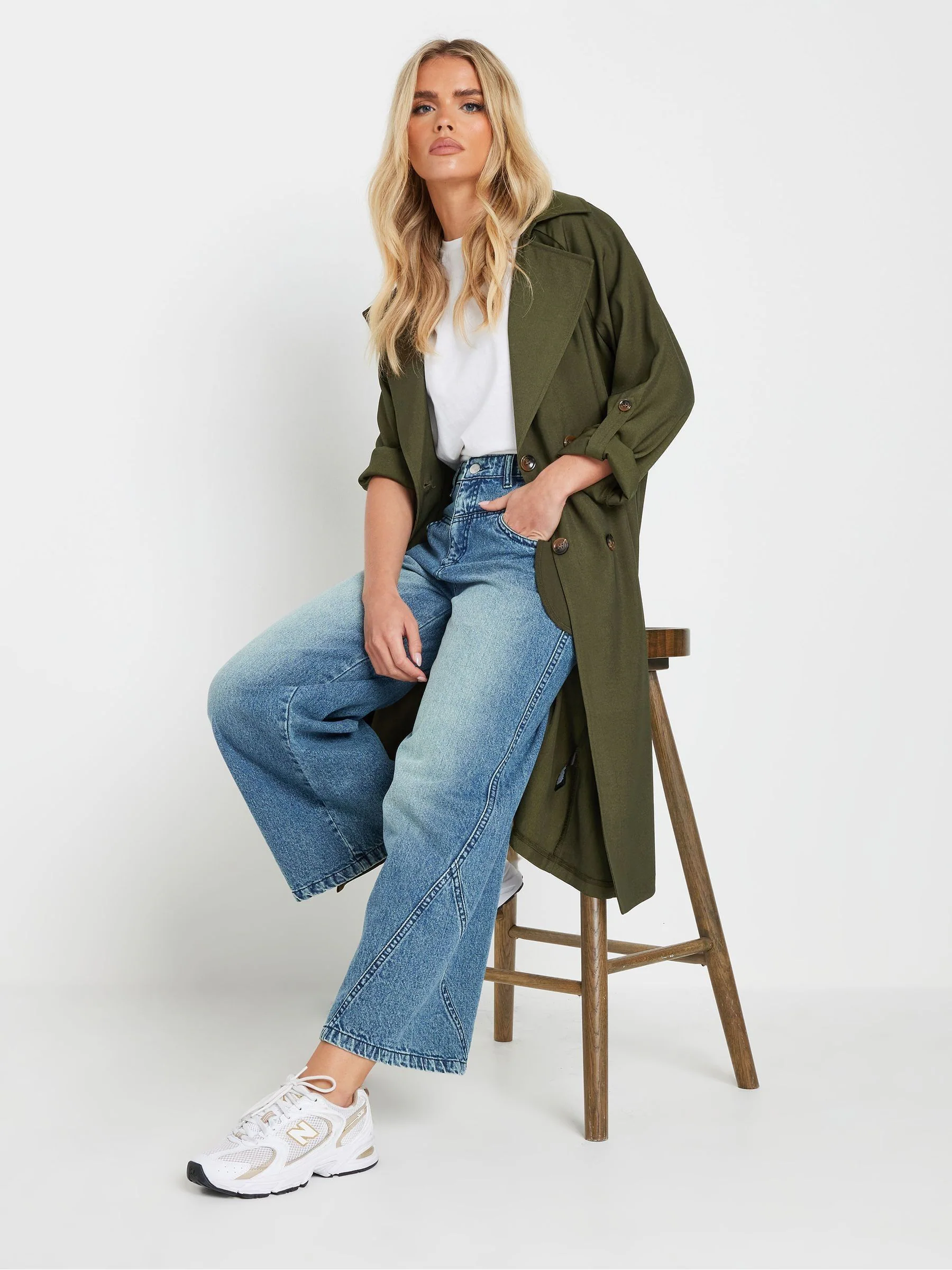 Groen - PixieGirl Petite Duster Trench Coat
