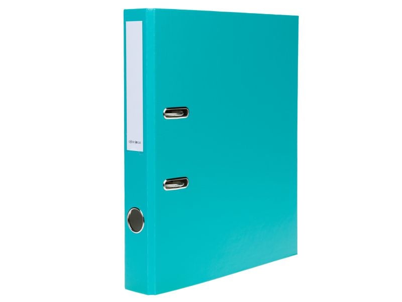 office focus Ordner A4 4 cm, Türkis A4-Ordner mit Rückenschild und Griffloch