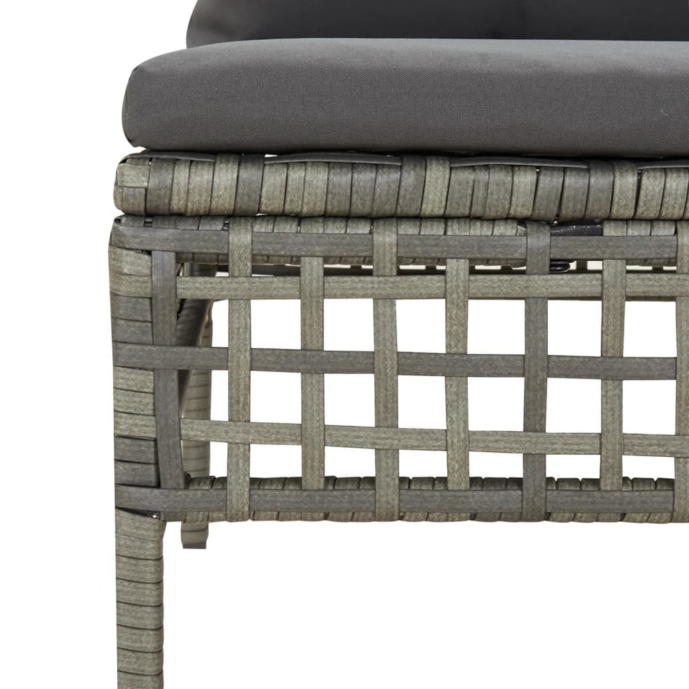 Salon de jardin meuble d'extérieur ensemble de mobilier 13 pièces avec coussins gris résine tressée