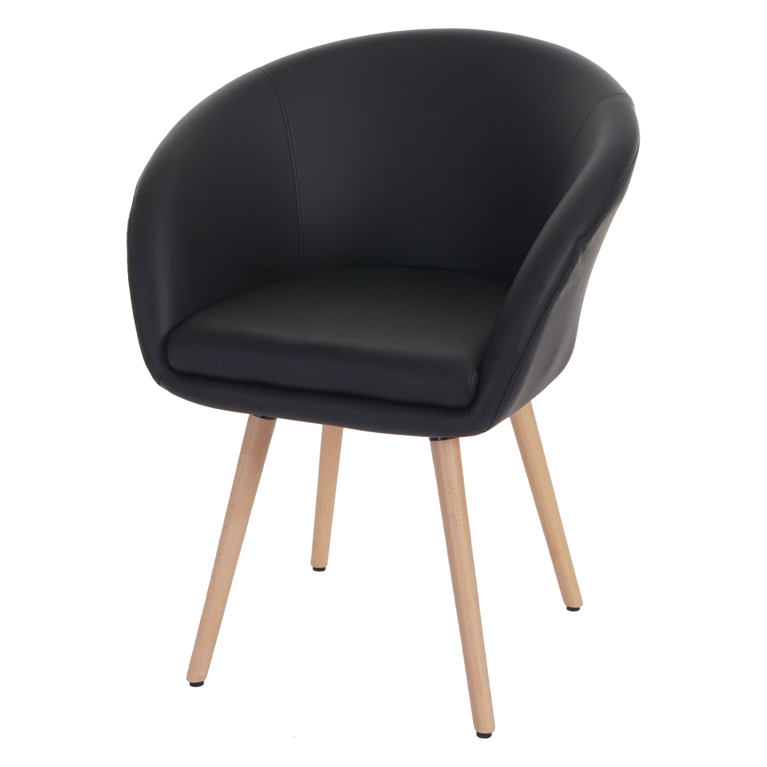 Esszimmerstuhl Vaasa T633, Stuhl Küchenstuhl, Retro 50er Jahre Design ~ Kunstleder, schwarz