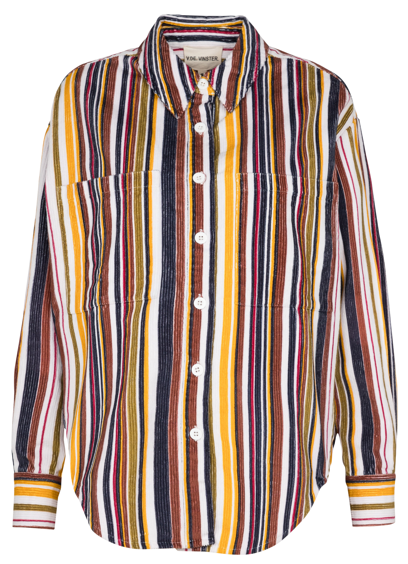 CORDUROY - Chemise col classique en coton| Marron