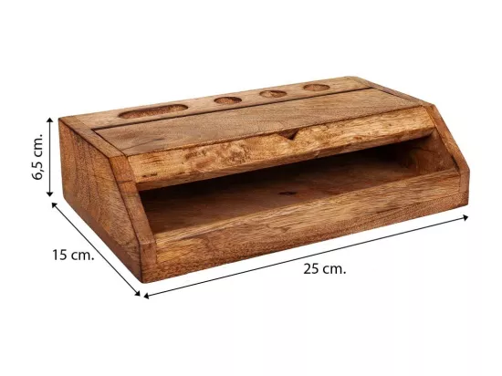 Boîte de rangement de table marron 25x6.5x15h