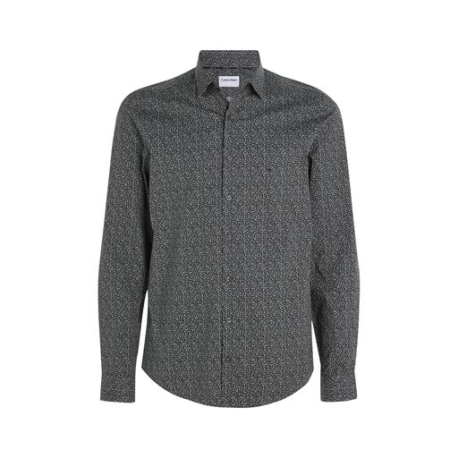 Calvin Klein Poplin Camo Printet Skjorte, Sort, 44