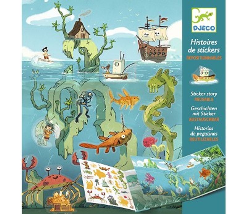 Djeco Klistremerkebok med Motiv fra Havet