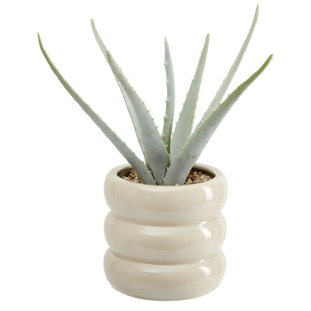 Plante artificielle aloe vera Ø11,5cm taupe