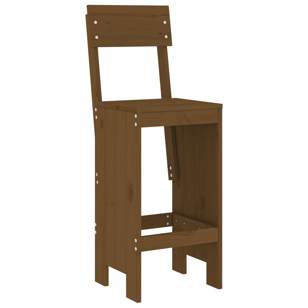 Ensemble de bar de jardin 5 pcs marron miel bois de pin massif