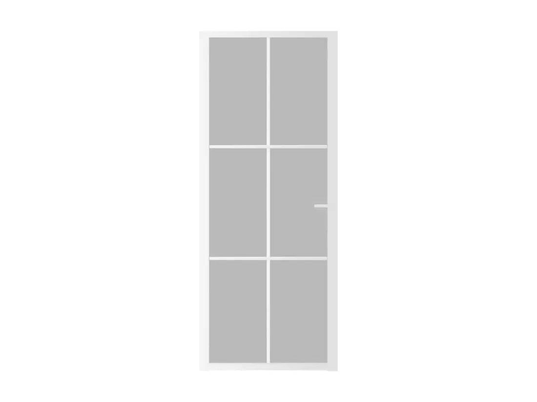 Porte intérieure 83x201,5 cm Blanc Verre mat et aluminium