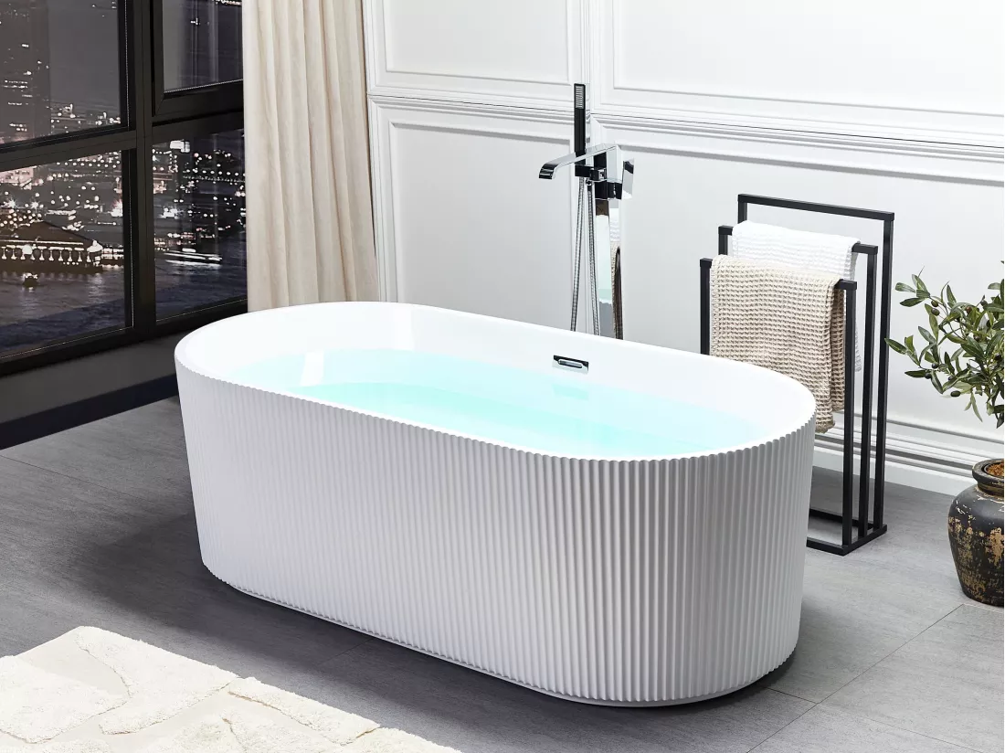 Baignoire îlot blanche ovale 169 x 80 cm GOCTA