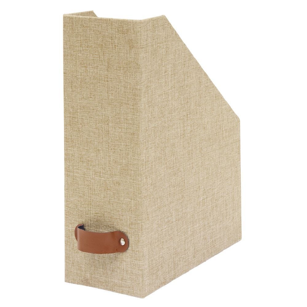 Porte-revues en carton finition lin 24.5X11,5xH32,5 cm