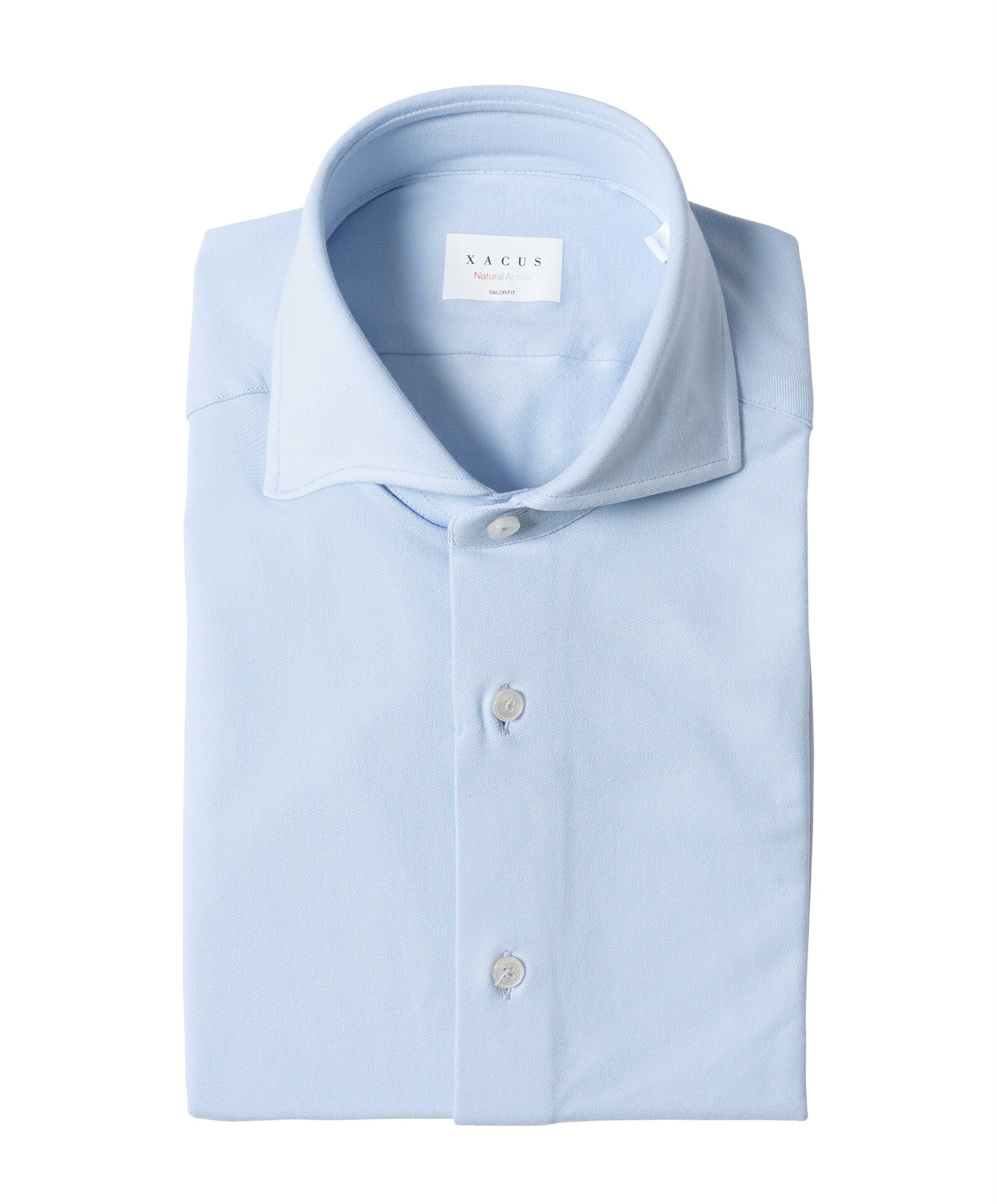 Xacus Heren overhemd lange mouw blauw