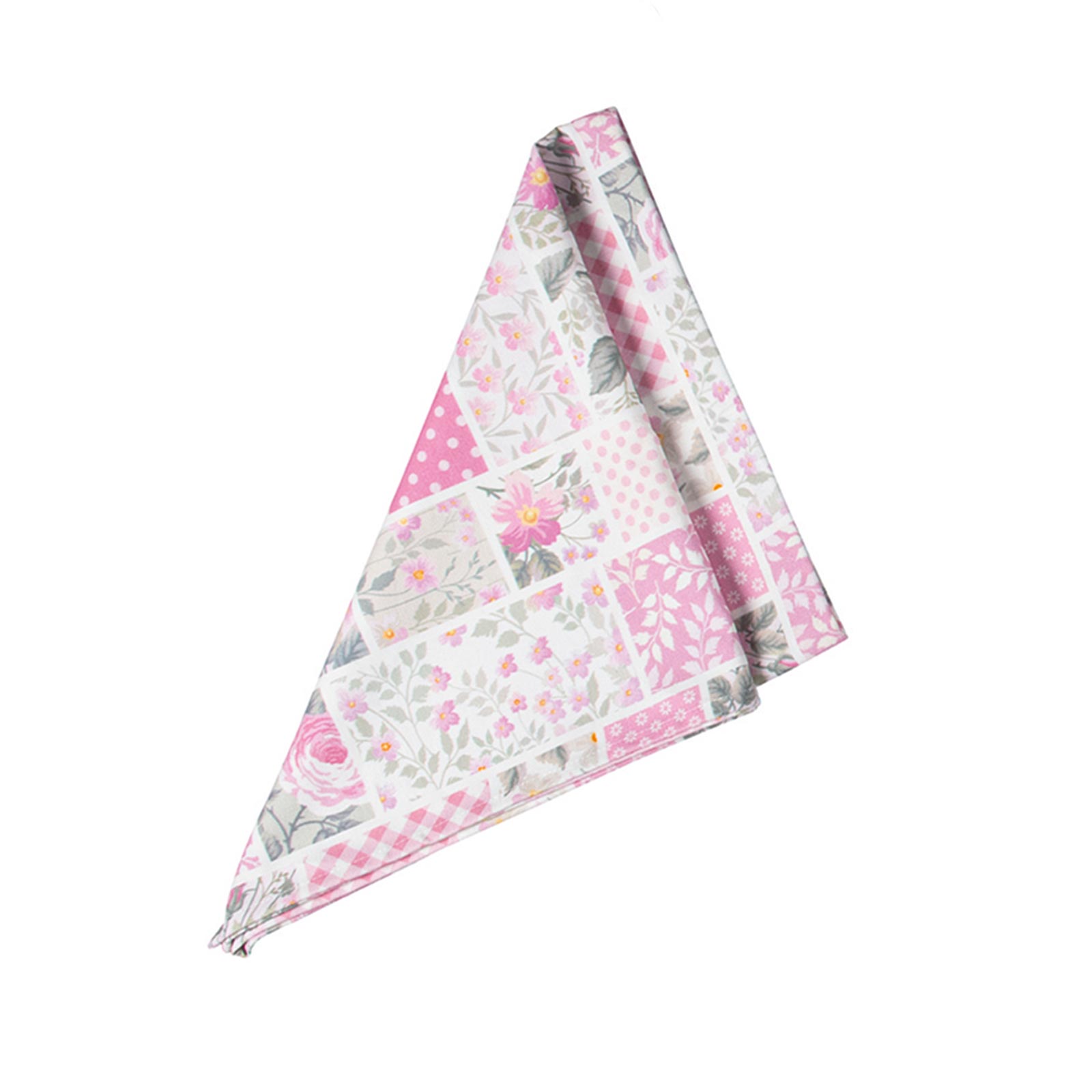 Tischdecke - rosa-weiß - Patchwork - 80x80 cm