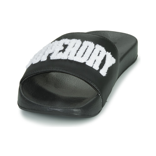 Superdry - HIGH BUILD LOGO POOL SLIDE - Noir