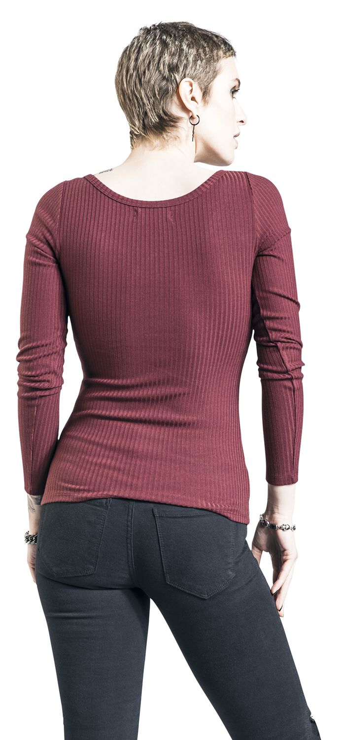 Haut Manches Longues Zippé Au Col | Black Premium by EMP T-shirt manches longues