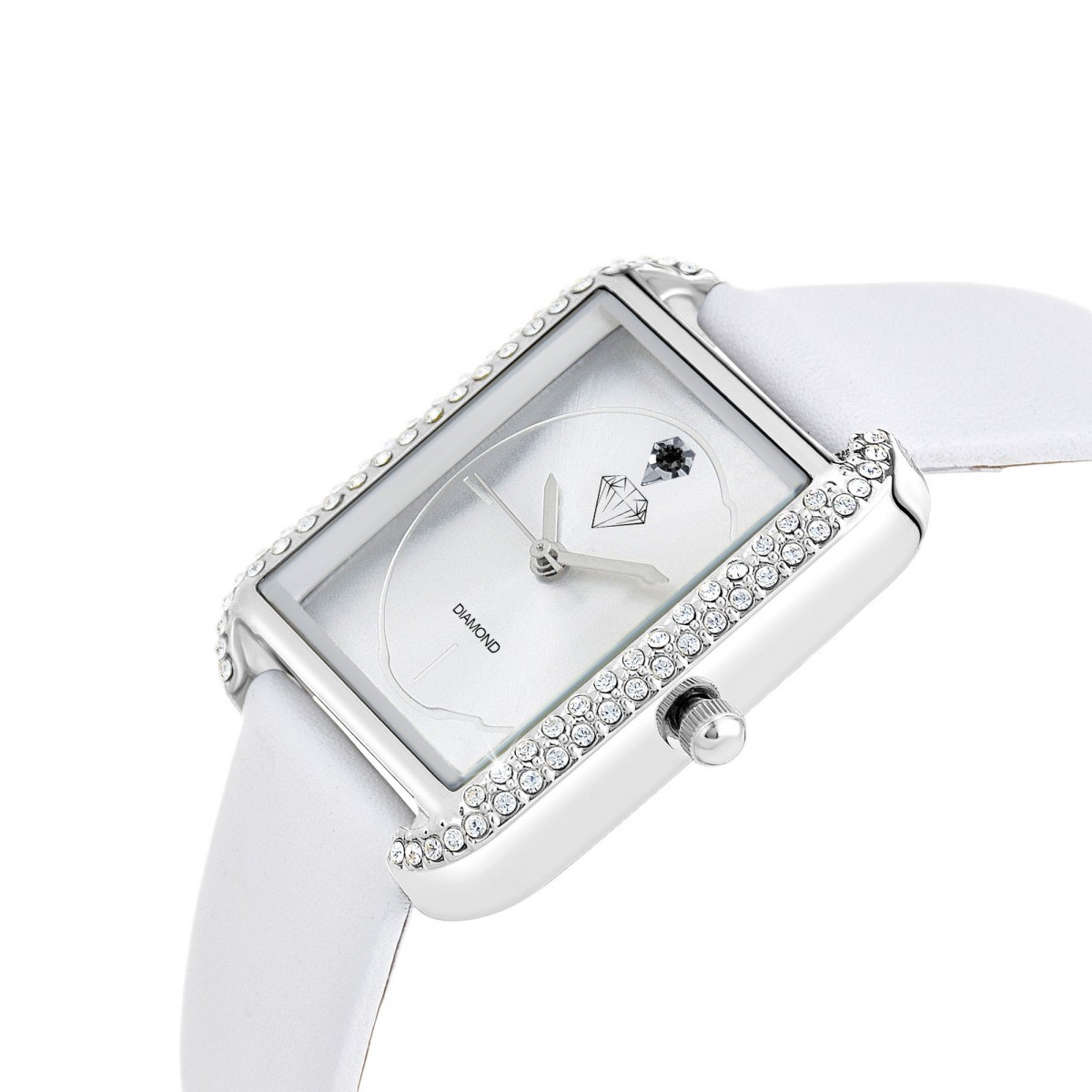 Montre Marwa SC Crystal ornée d'un véritable diamant noir et de 72 Cristaux scintillants