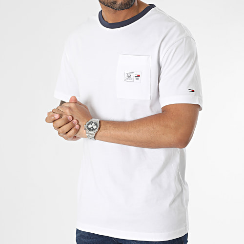 Tee Shirt Poche Classic Label Ringe 6317 Blanc