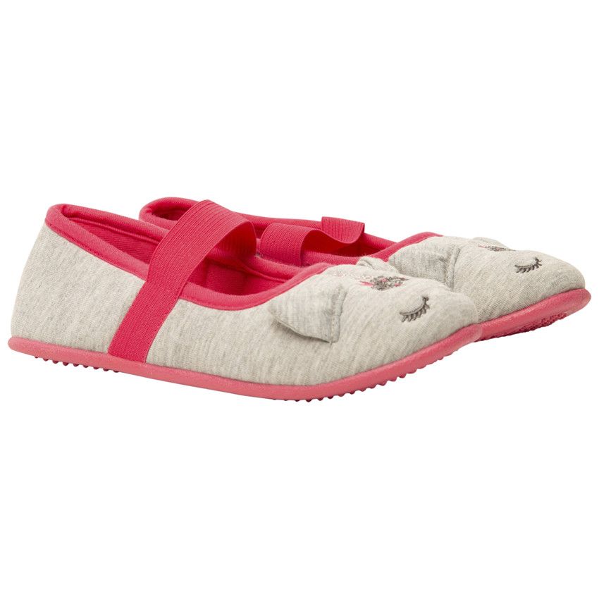 Chaussons forme babies licorne pour fille - Gris chiné