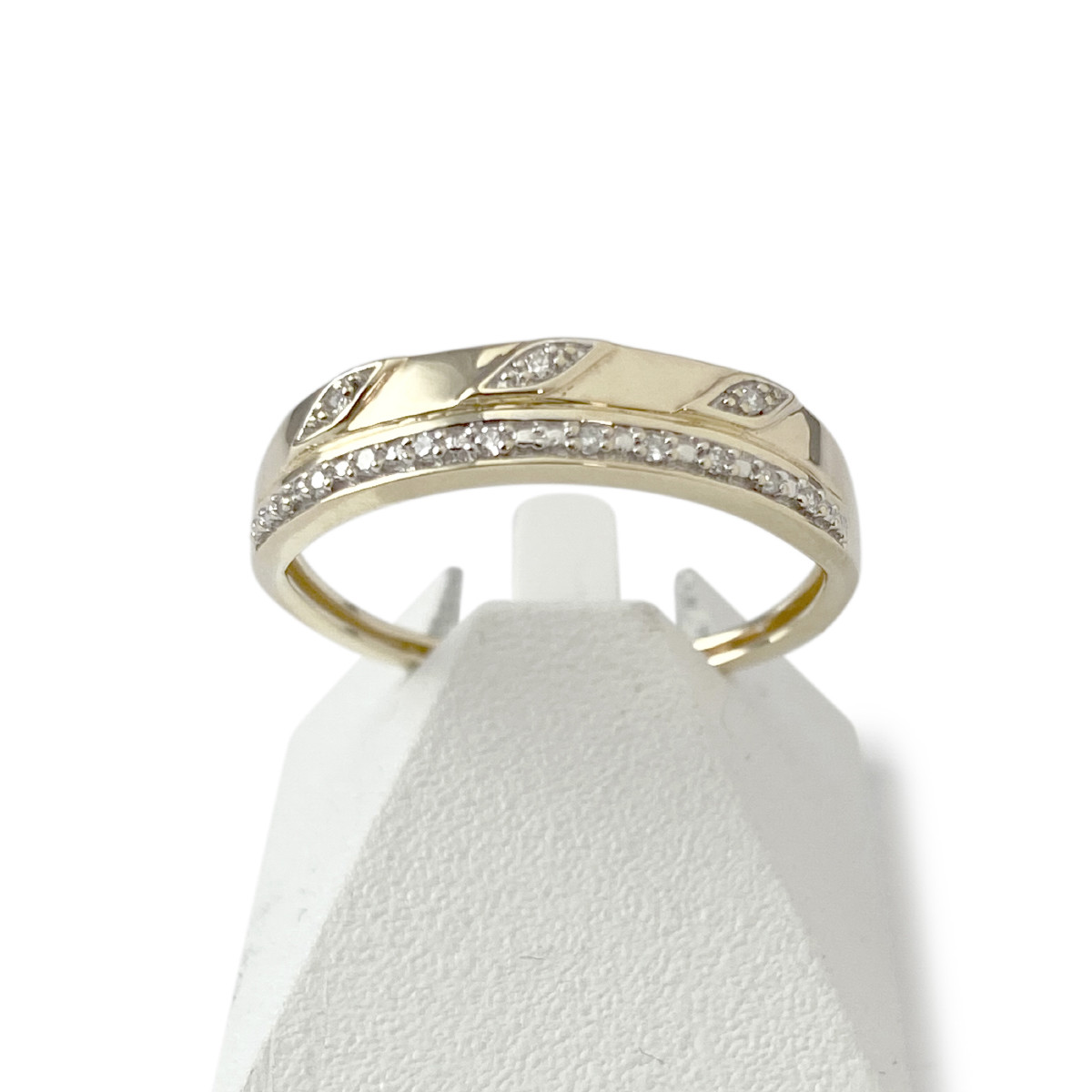 Bague d'occasion or 375 2 tons diamants