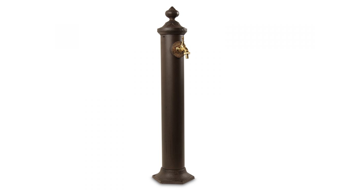 Fontaine de jardin métal marron 21x18.5x83cm