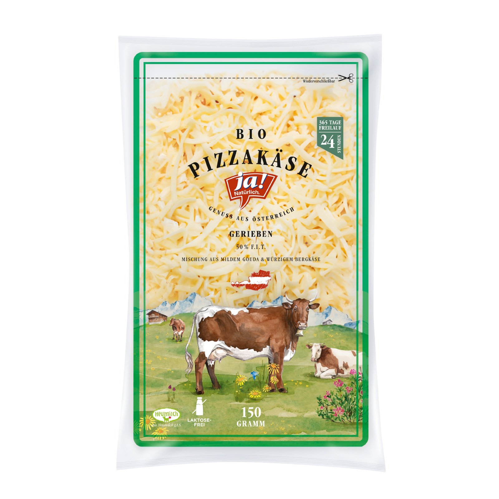 Ja! Natürlich Pizzakäse gerieben