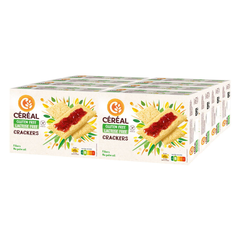 8x Céréal Crackers Glutenvrij En Lactosevrij250 gr