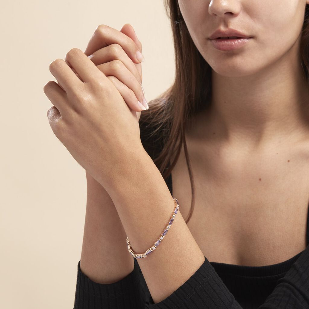 Bracelet Luteciaae Plaqué Or Jaune Oxyde De Zirconium