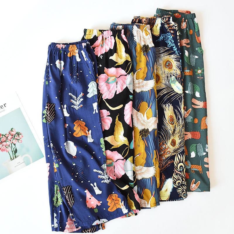 MelMount - Geprinte cropped loungebroek