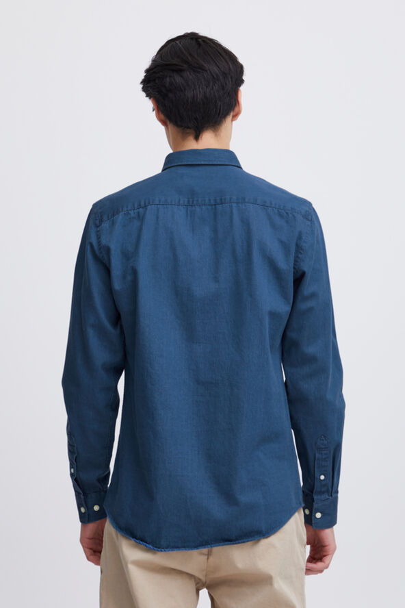 Casual Friday CFANTON BD LS denim chambray shirt Denim mid blue