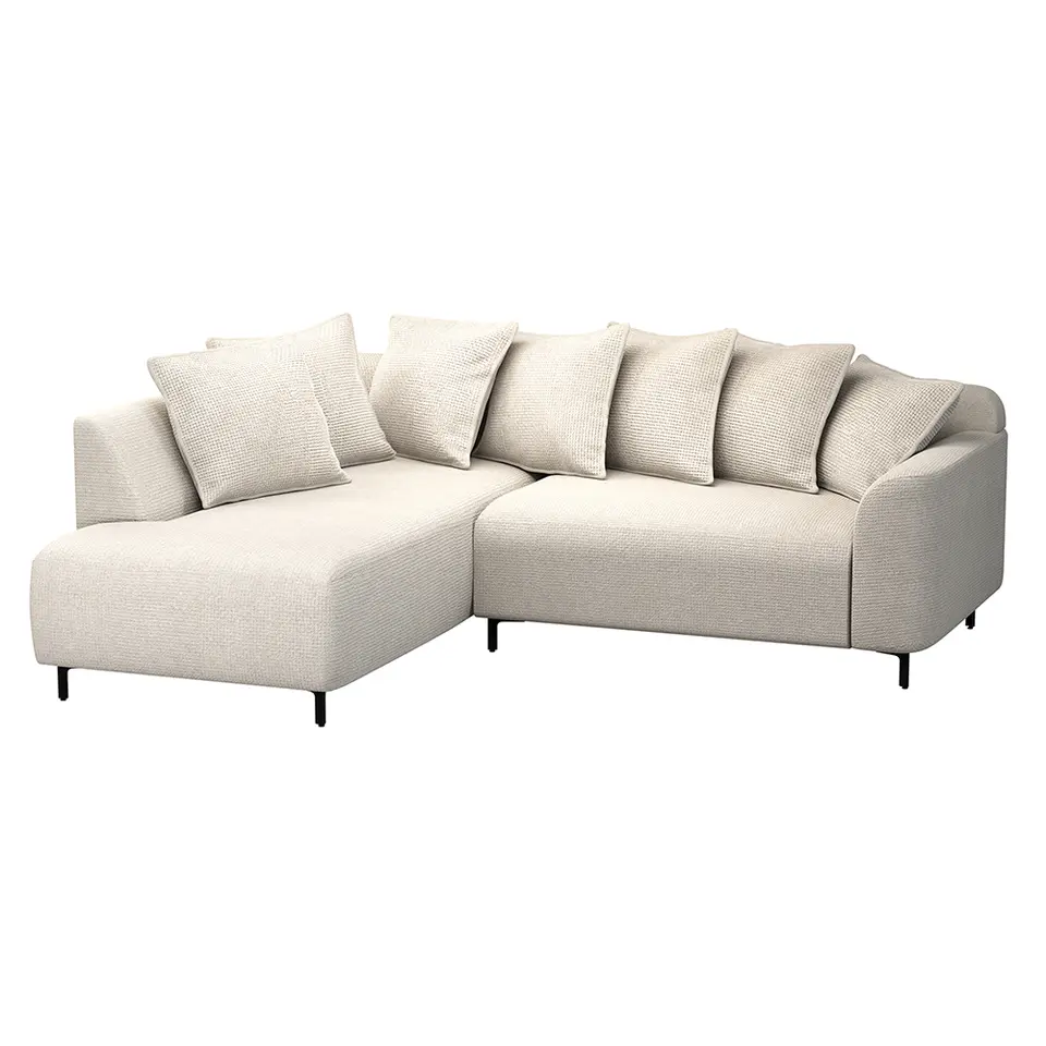 Hoekbank Elsa links - stof Eden - beige